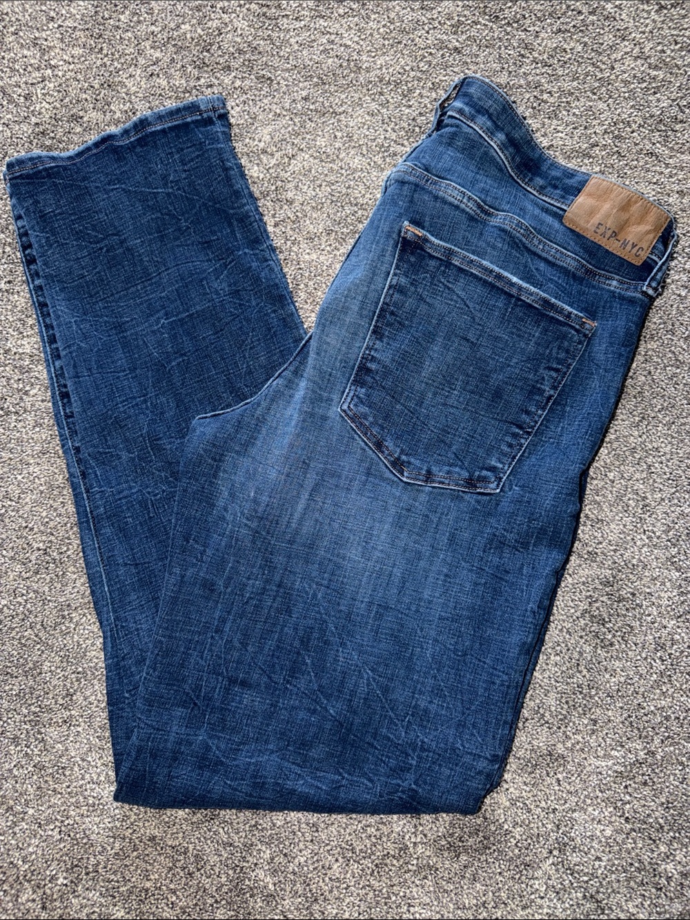Express Men’s Dark Blue Relaxed Jeans 36x36 TALL